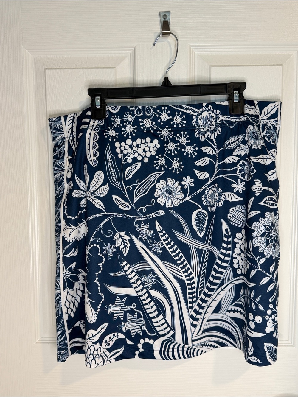 Gretchen Scott Designs Navy and White Floral Skirt